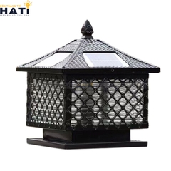 Đèn trụ cổng vuông năng lượng mặt trời Mila màu đen