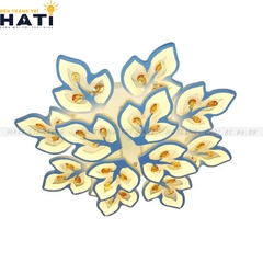 Đèn ốp trần led hình lá phong có hạt pha lê 12 cánh