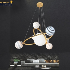 Đèn thả dây tùy chỉnh hệ mặt trời + 6 tiểu hành tinh