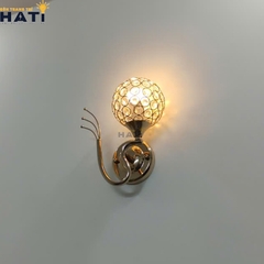 Đèn vách cầu pha lê xi vàng bóng VTN001
