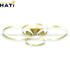 Đèn ốp trần led 4 vòng tròn màu vàng