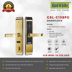 Khóa vân tay cửa gỗ Giovani GSL-C138FG màu vàng