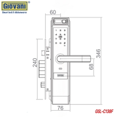 Khóa vân tay cửa gỗ Giovani GSL-C138F màu bạc