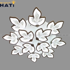 Đèn ốp trần led hình lá phong có hạt pha lê 12 cánh