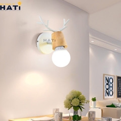 Đèn tường decor sừng hươu gỗ 