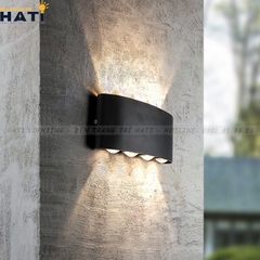 Đèn vách ngoài trời Nekita 8 bóng thân đen