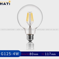 Bóng đèn thuỷ tinh G125 4w/6w ánh sáng vàng