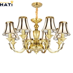 Đèn chùm đồng nguyên chất Diligent 8 bóng