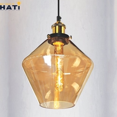 Đèn thả đơn thủy tinh chao trà hình thoi