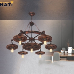 Đèn thả 7 bánh răng , xích sắt