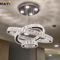 Đèn thả pha lê 3 vòng cao cấp