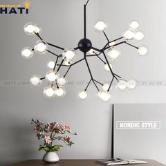 Đèn thả decor Agus 27 chao, khung đen