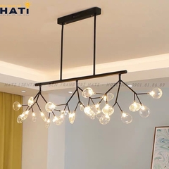 Đèn thả decor Hera 27 lá thân đen hình ngang
