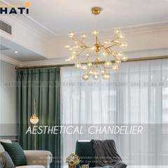 Đèn thả decor Agus 36 chao, khung vàng