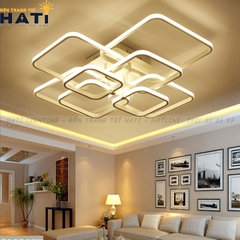 Đèn ốp trần led 8 ô vuông viền ngoài