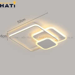 Đèn ốp trần led Akako viền trắng