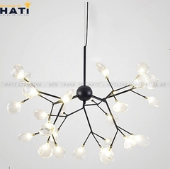 Đèn thả decor Hera 27 lá thân đen