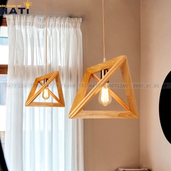 Đèn thả decor tam giác gỗ