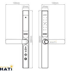 Khóa vân tay cửa nhôm kính  Giovani GSL-586G màu vàng