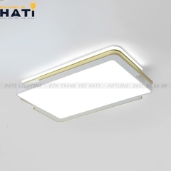Đèn ốp trần led Akina viền trắng