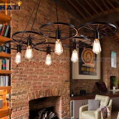 Đèn thả decor 6 bánh xe đạp