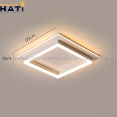 Đèn ốp trần led Kuri viền trắng trắng