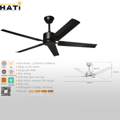 Quạt trần 5 cánh thép Archer