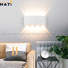Đèn vách ngoài trời Nekita 8 bóng thân trắng