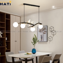 Đèn thả decor cành chim đậu màu đen