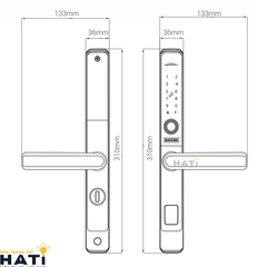 Khóa vân tay cửa nhôm kính  Giovani GSL-582G màu vàng