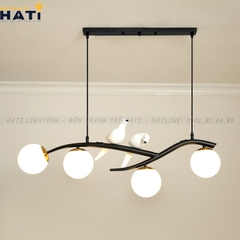 Đèn thả decor cành chim đậu màu đen