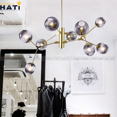 Đèn thả decor Nira 9 tay thân vàng