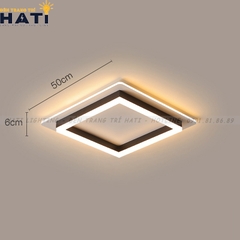 Đèn ốp trần led Kuri viền trắng đen