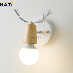 Đèn tường decor sừng hươu gỗ 