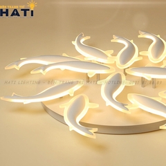 Đèn ốp trần led đàn cá bơi lội 15 cánh