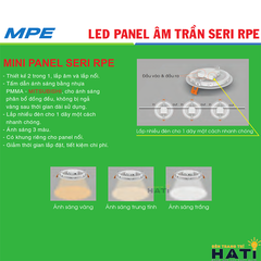 Đèn Panel MPE RPE lắp nổi/lắp âm 6w-9w-12w-18w-24w