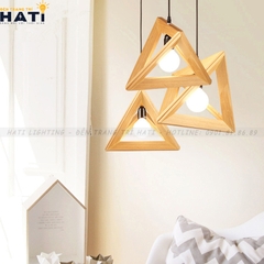 Đèn thả decor tam giác gỗ