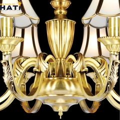 Đèn chùm đồng nguyên chất Diligent 8 bóng