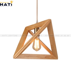 Đèn thả decor tam giác gỗ
