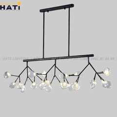 Đèn thả decor Hera 27 lá thân đen hình ngang