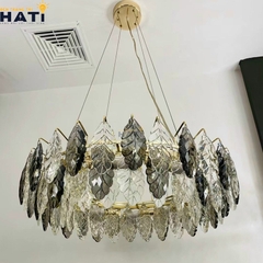 Đèn thả pha lê Deli tròn 800mm