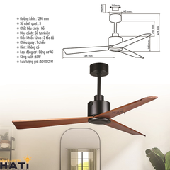 Quạt trần cánh gỗ Alexander - PTH41