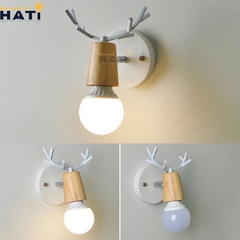 Đèn tường decor sừng hươu gỗ 