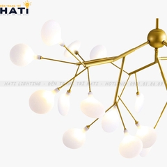 Đèn thả decor Hera 63 lá thân vàng chao đục