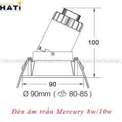 Đèn âm trần tròn Mercury