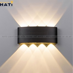 Đèn vách ngoài trời Nekita 8 bóng thân đen