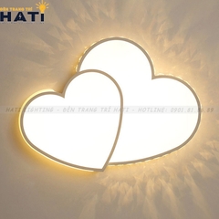 Đèn ốp trần led trái tim đôi
