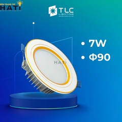 Đèn Led Âm Trần Khối Đúc TOS Viền Vàng 7w-9w-12w