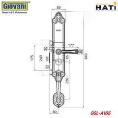 Khóa vân tay cổ điển Giovani GSL-A165 màu vàng