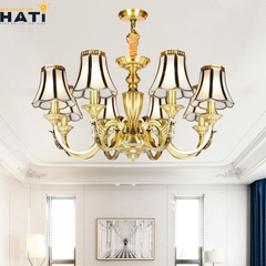 Đèn chùm đồng nguyên chất Diligent 8 bóng